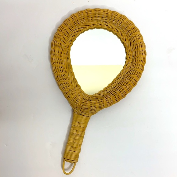 Hong Kong Other - Vintage Wicker Handheld Mirror | Boho Decor Vanity | Bathroom Room Mainstream